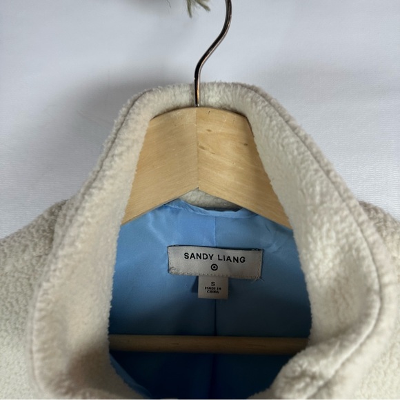 Sandy Liang Cream Fleece Jacket with Blue Accents - Picture 4 of 4